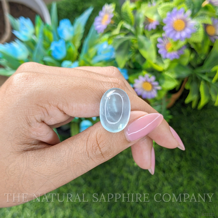16.91 Ct. Greenish Blue Cabochon Aquamarine from Madagascar
