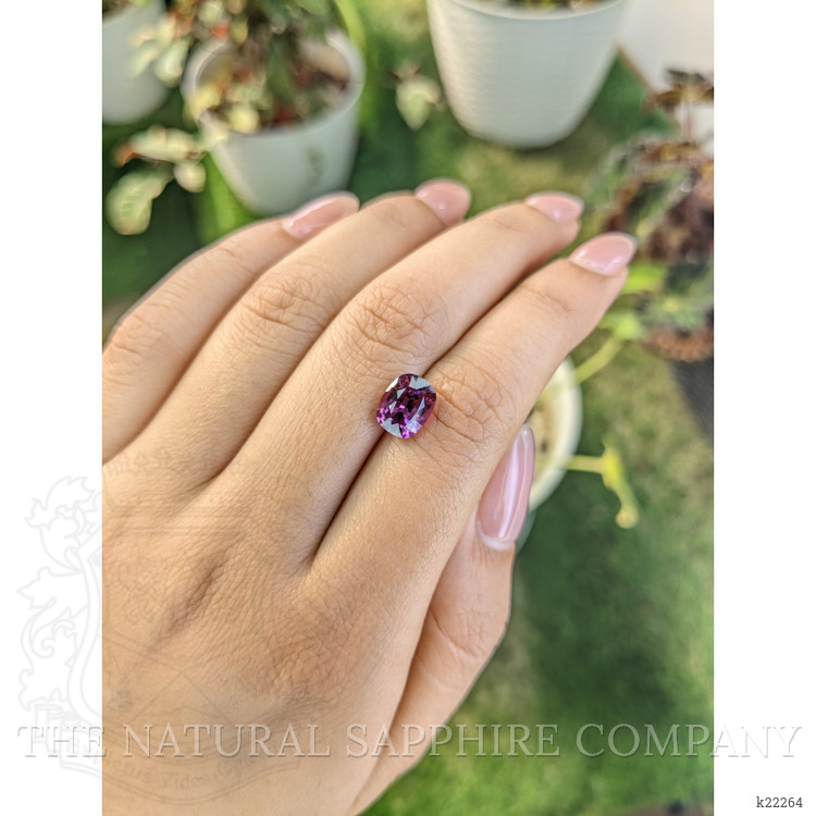 2.86 Ct. Pinkish Purple Rhodolite Garnet from Ceylon (Sri Lanka)