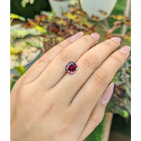 3.74 Ct. Purplish Red Rhodolite Garnet from Ceylon (Sri Lanka) Life Style