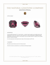 2.16 Ct. Purplish Red Rhodolite Garnet from Ceylon (Sri Lanka) Appraisal