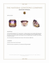 10.77 Ct. Bi Color Ametrine from Ceylon (Sri Lanka) Appraisal