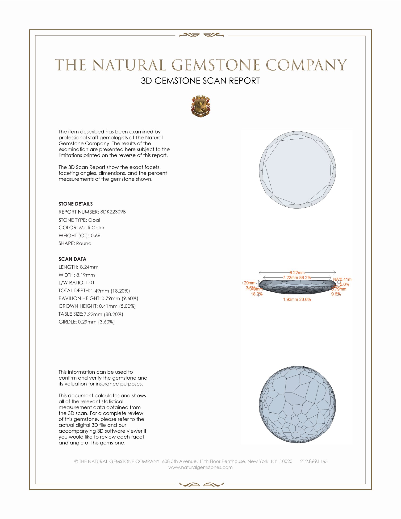 0.66 Ct. Cabochon White Opal from Australia