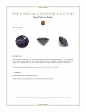 1.32 Ct. Purple Spinel from Ceylon (Sri Lanka) Appraisal