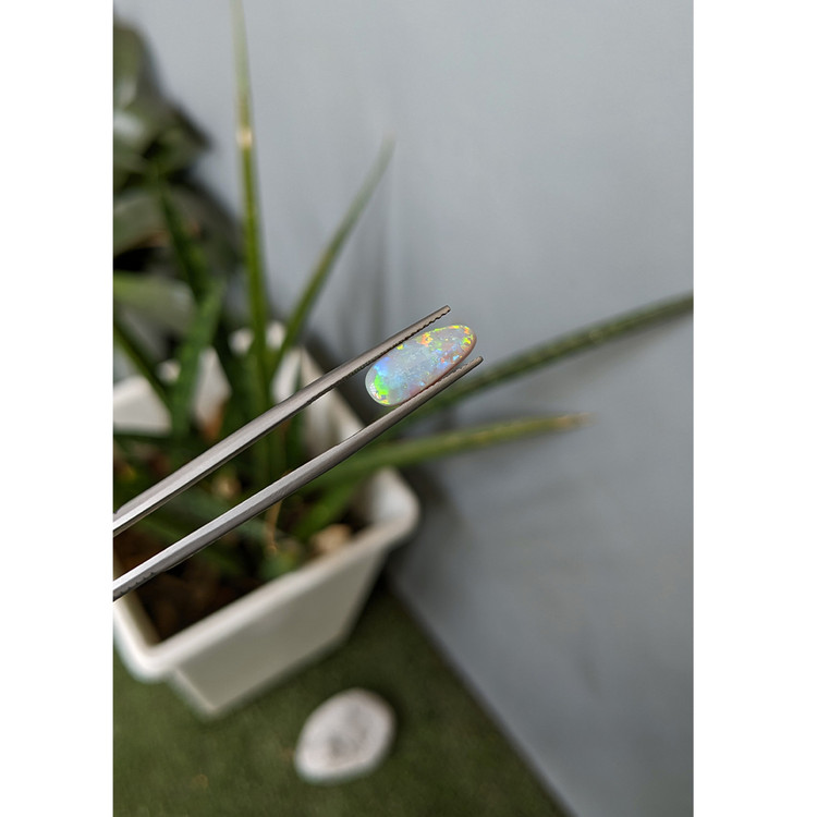 2.06 Ct. Cabochon Semi-Black Opal from Australia