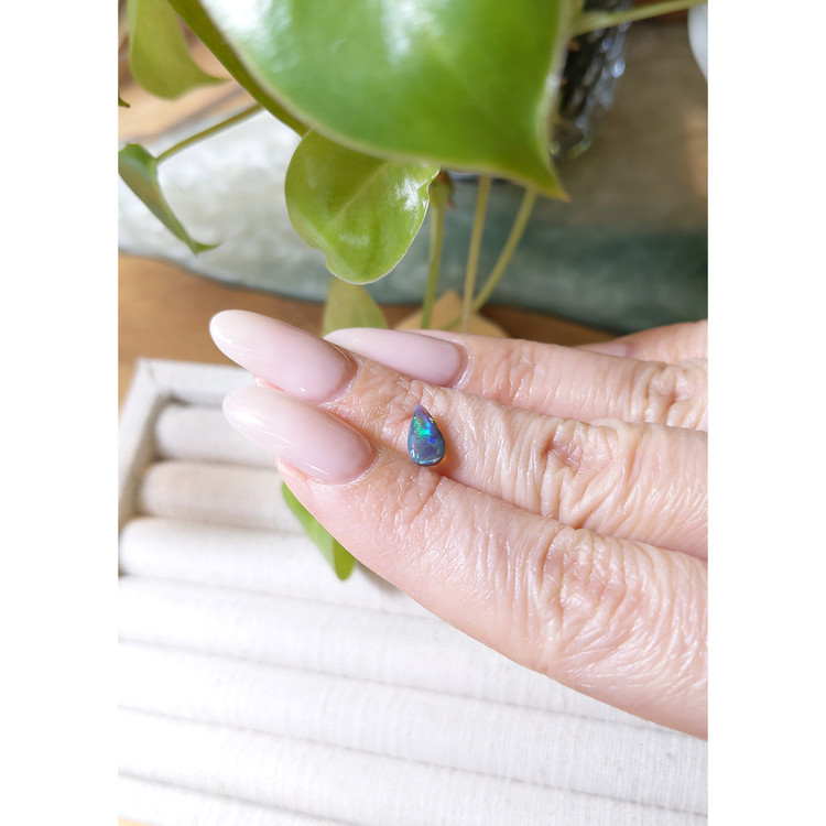 0.63 Ct. Cabochon Black Opal from Australia