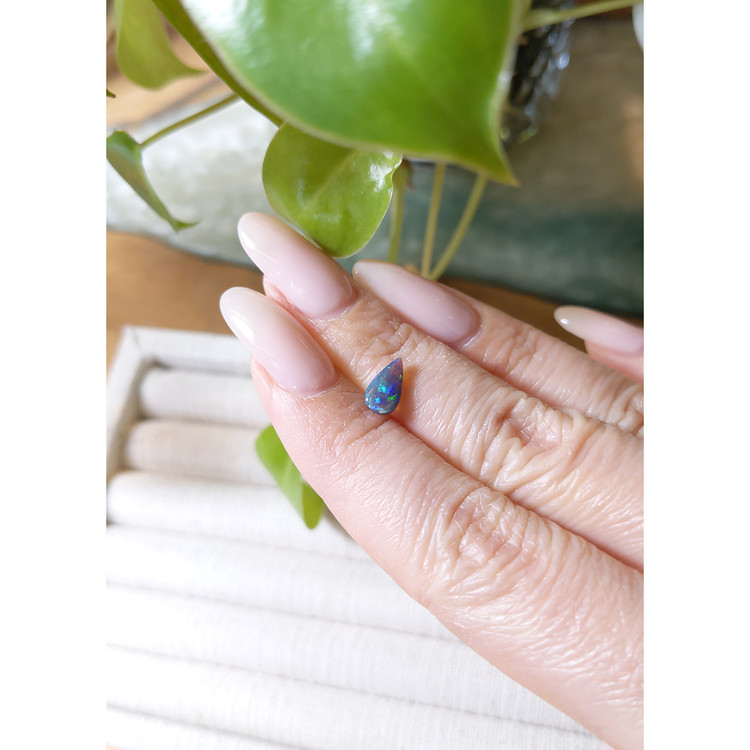 0.63 Ct. Cabochon Black Opal from Australia