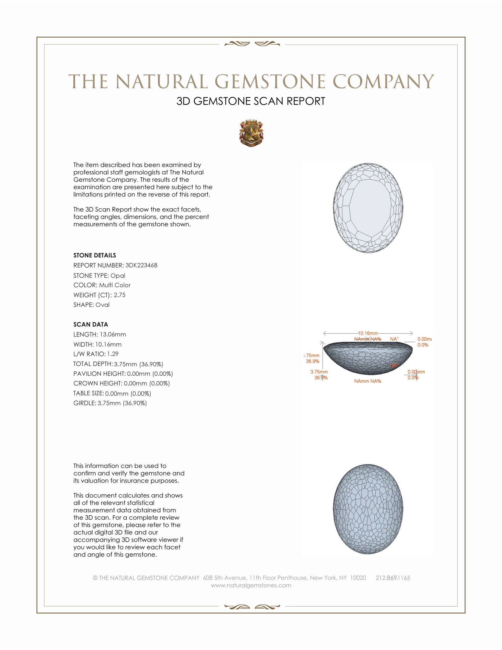 2.75 Ct. Cabochon Crystal/Jelly Opal from Australia