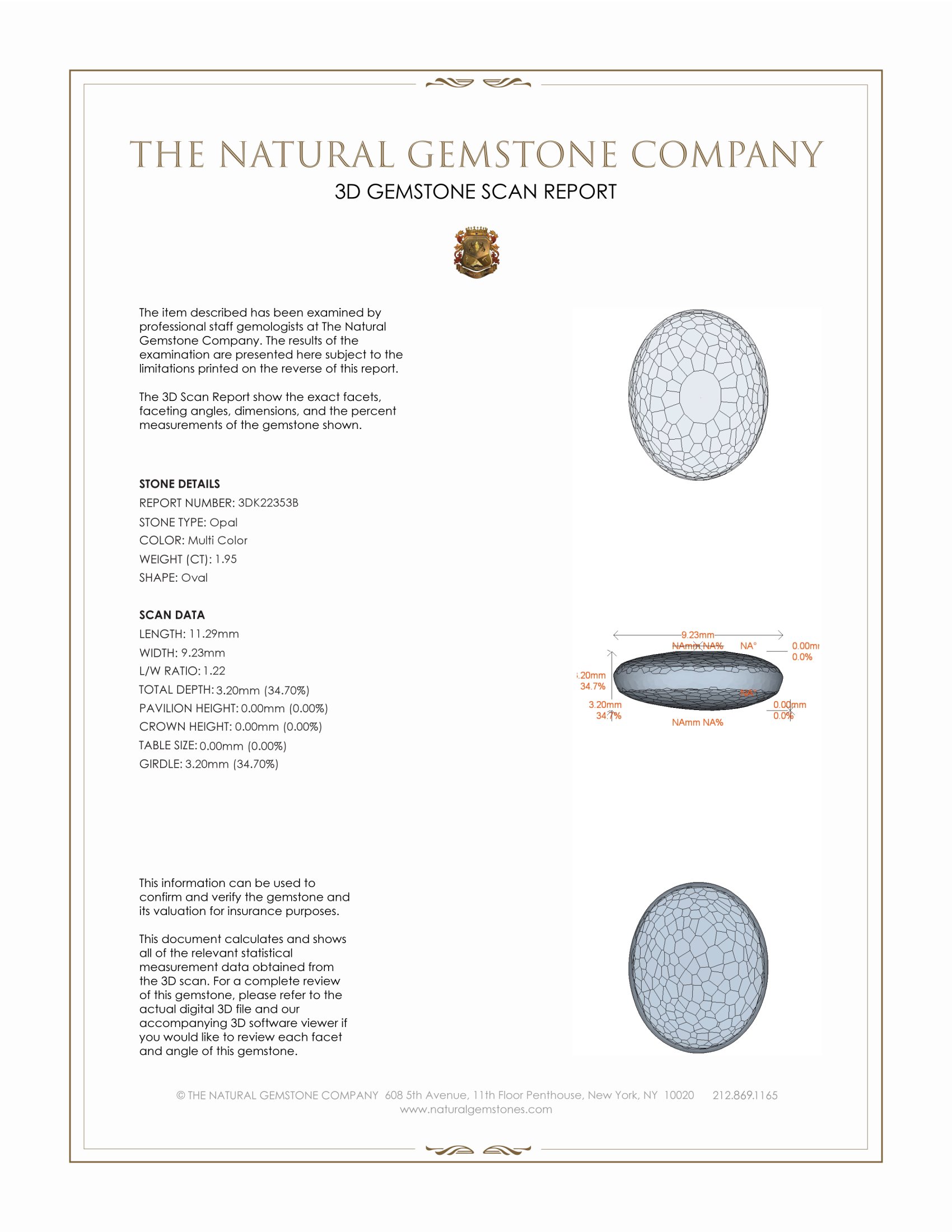 1.95 Ct. Cabochon White Opal from Australia