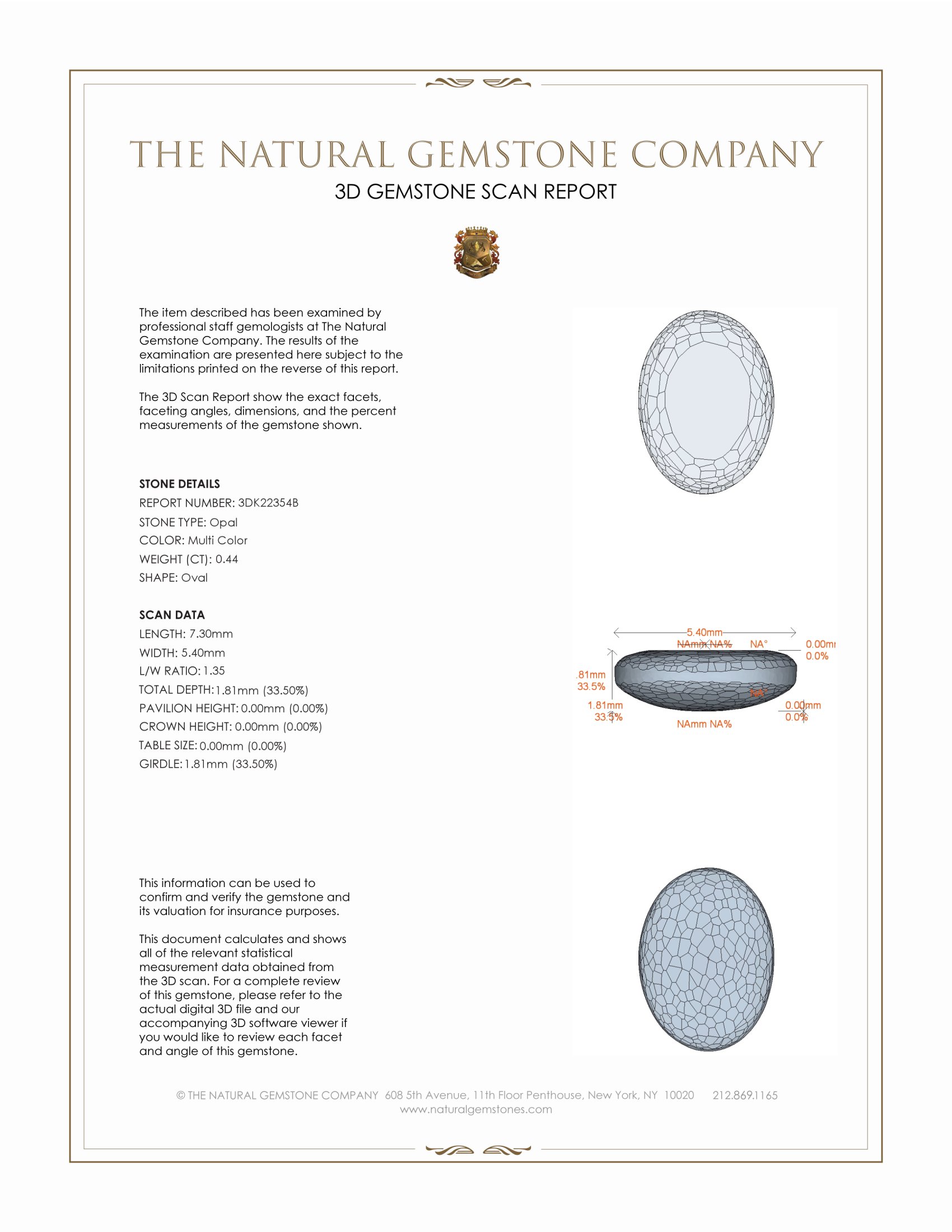 0.44 Ct. Cabochon Black Opal from Australia