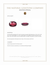 0.92 Ct. Red Garnet from Ceylon (Sri Lanka) Appraisal
