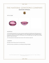 0.66 Ct. Purplish Pink Rhodolite Garnet from Ceylon (Sri Lanka) Appraisal