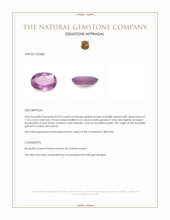 0.94 Ct. Pinkish Purple Rhodolite Garnet from Ceylon (Sri Lanka) Appraisal