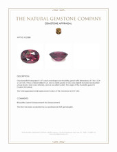 1.07 Ct. Red Rhodolite Garnet from Ceylon (Sri Lanka) Appraisal
