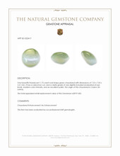 1.73 Ct. Green Cabochon Chrysoberyl from Ceylon (Sri Lanka) Appraisal
