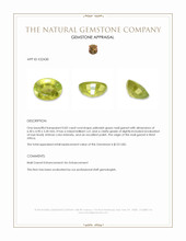 0.82 Ct. Yellowish Green Mali Garnet from West Africa Appraisal