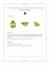 1.78 Ct. Yellowish Green Peridot from Burma (Myanmar) Appraisal