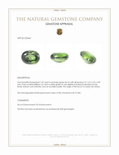 1.43 Ct. Green Zircon from Ceylon (Sri Lanka) Appraisal