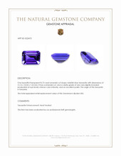 8.73 Ct. Violetish Blue Tanzanite from Tanzania Appraisal
