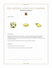 0.76 Ct. Greenish Yellow Chrysoberyl from Tanzania Appraisal