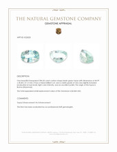 284.50 Ct. Bluish Green Topaz from Burma (Myanmar) Appraisal
