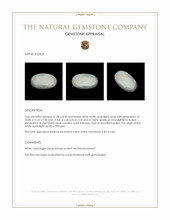 51.38 Ct. White Cabochon White Opal (Light Opal) from Ethiopia Appraisal
