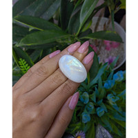 51.38 Ct. Multi Color Cabochon White Opal from Ethiopia Life Style