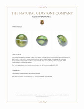 4.01 Ct. Yellowish Green Cabochon Chrysoberyl from Ceylon (Sri Lanka) Appraisal