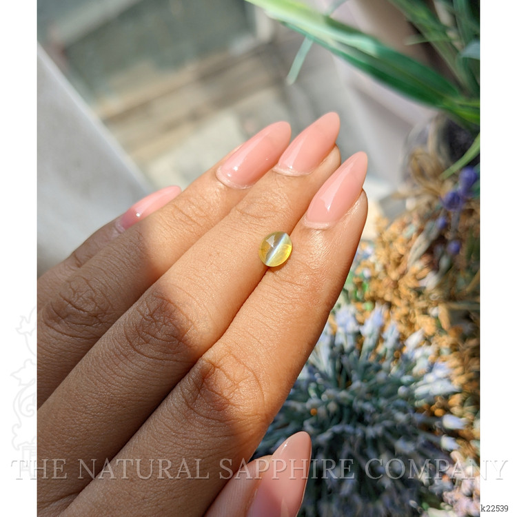 1.44 Ct. Greenish Yellow Cabochon Chrysoberyl from Madagascar
