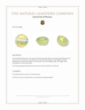 1.58 Ct. Greenish Yellow Cabochon Chrysoberyl from Ceylon (Sri Lanka) Appraisal