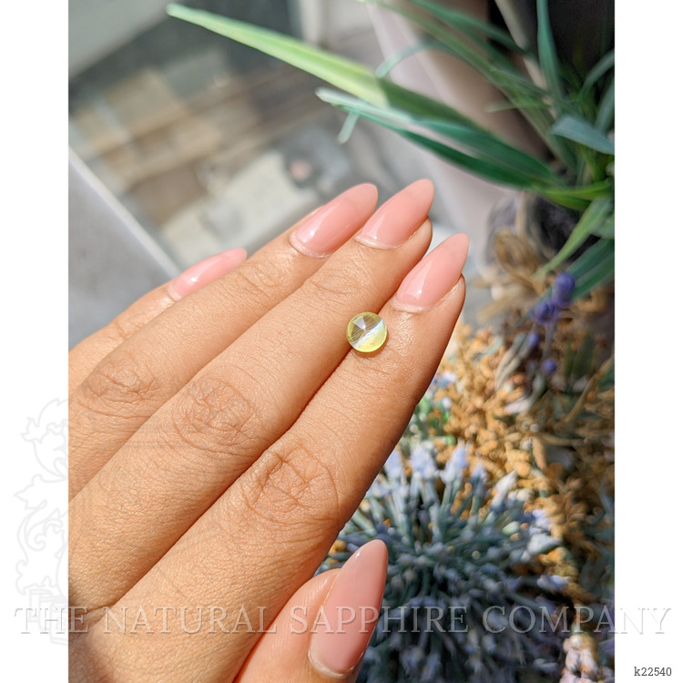 1.58 Ct. Greenish Yellow Cabochon Chrysoberyl from Ceylon (Sri Lanka)