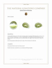 2.02 Ct. Green Cabochon Chrysoberyl from Ceylon (Sri Lanka) Appraisal