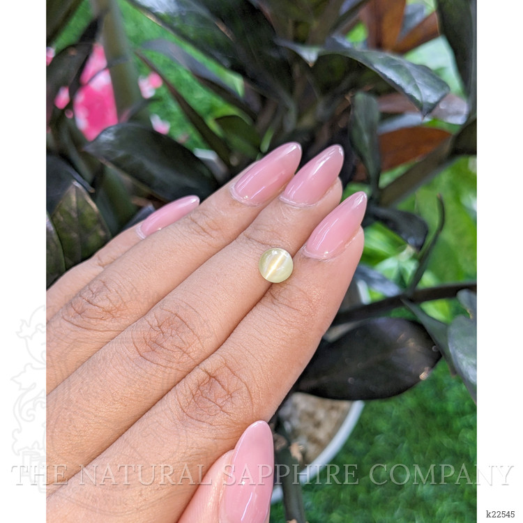 2.11 Ct. Greenish Yellow Cabochon Chrysoberyl from Madagascar