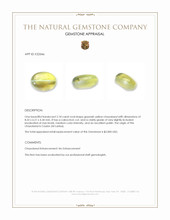 2.18 Ct. Greenish Yellow Cabochon Chrysoberyl from Ceylon (Sri Lanka) Appraisal