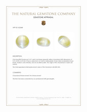 3.57 Ct. Greenish Yellow Cabochon Chrysoberyl from Ceylon (Sri Lanka) Appraisal