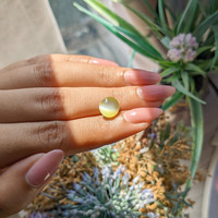 3.57 Ct. Greenish Yellow Cabochon Chrysoberyl from Ceylon (Sri Lanka) Life Style