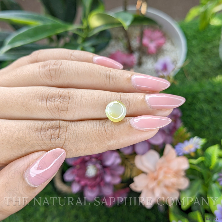 3.57 Ct. Greenish Yellow Cabochon Chrysoberyl from Ceylon (Sri Lanka)