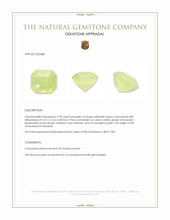 1.09 Ct. Yellowish Green Chrysoberyl from Tanzania Appraisal