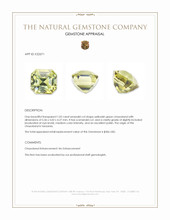 1.02 Ct. Yellowish Green Chrysoberyl from Tanzania Appraisal