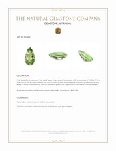 1.68 Ct. Yellowish Green Tourmaline from Mozambique Appraisal