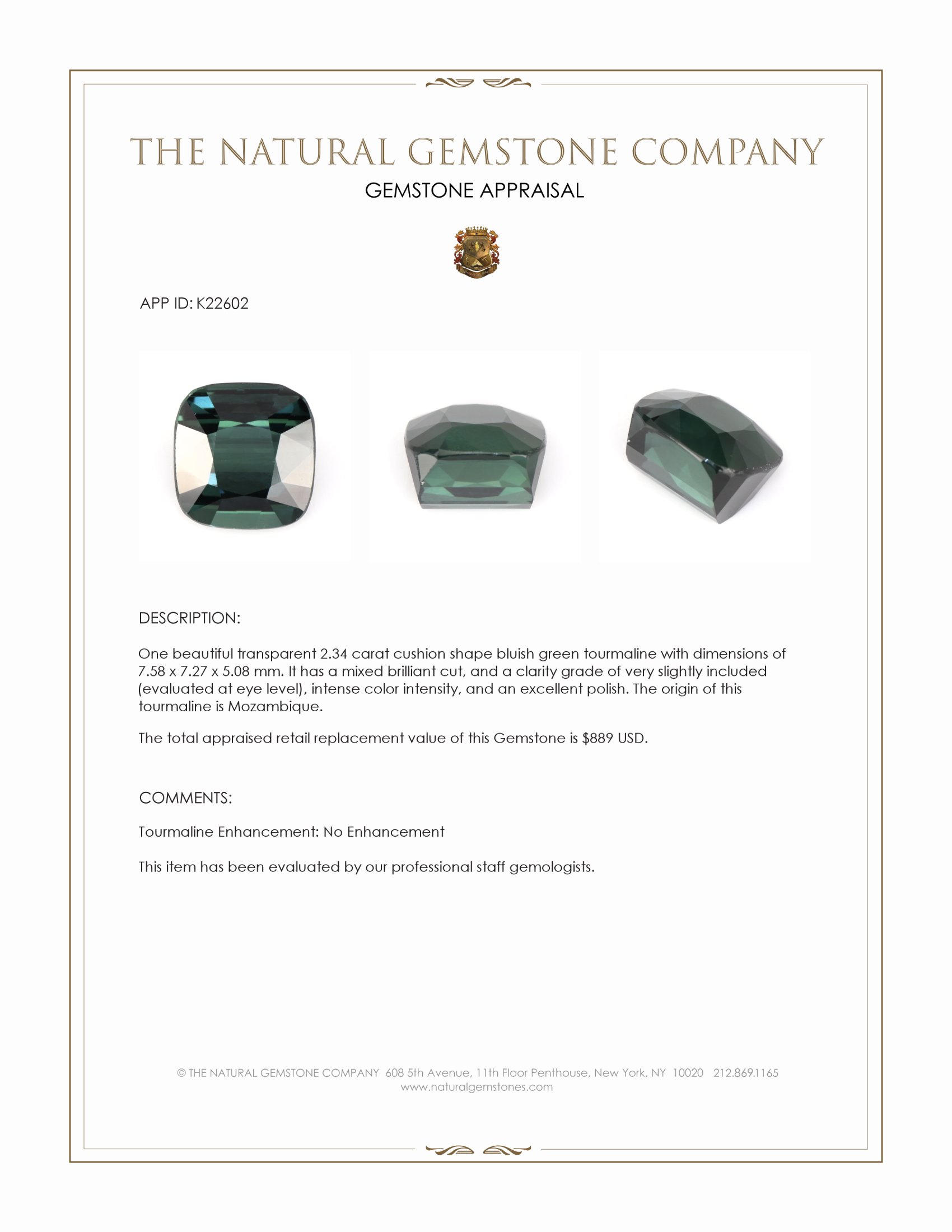 2.34 Ct. Tourmaline from Mozambique