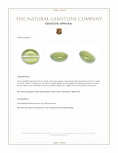 0.67 Ct. Green Cabochon Chrysoberyl from Tanzania Appraisal