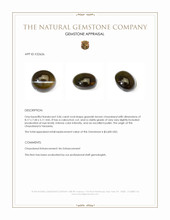 3.06 Ct. Greenish Brown Cabochon Chrysoberyl from Tanzania Appraisal