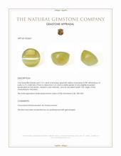 2.13 Ct. Greenish Yellow Cabochon Chrysoberyl from Tanzania Appraisal