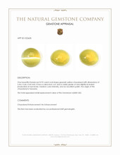 0.92 Ct. Greenish Yellow Cabochon Chrysoberyl from Tanzania Appraisal