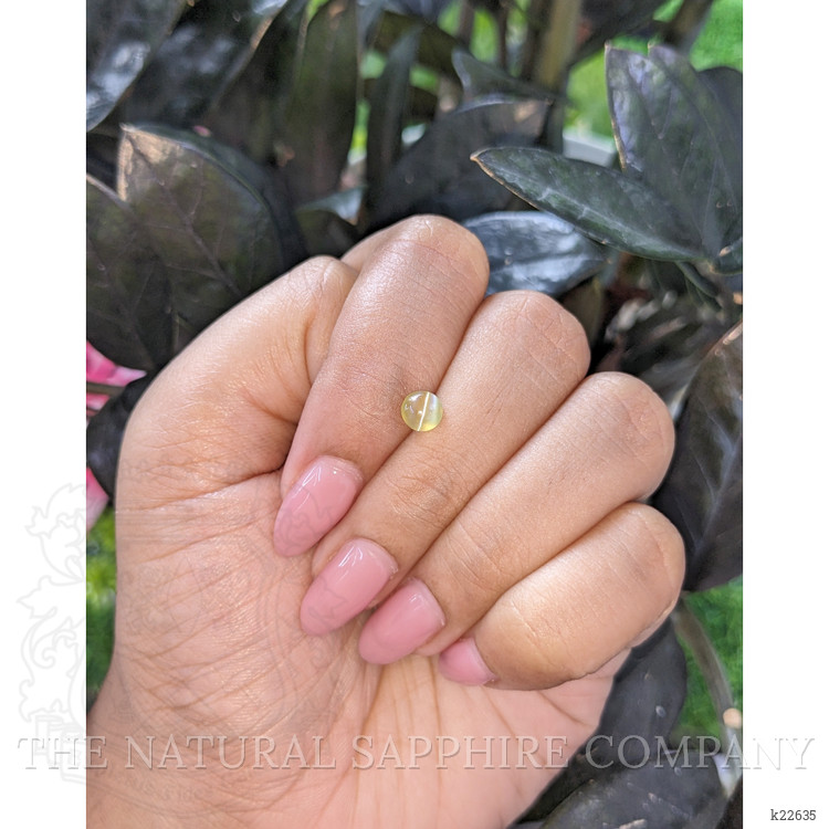 0.92 Ct. Greenish Yellow Cabochon Chrysoberyl from Tanzania
