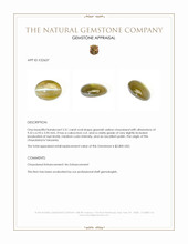 2.51 Ct. Greenish Yellow Cabochon Chrysoberyl from Tanzania Appraisal