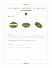 1.78 Ct. Green Cabochon Chrysoberyl from Tanzania Appraisal