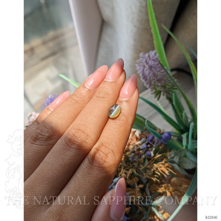 2.14 Ct. Yellowish Green Cabochon Chrysoberyl from Tanzania