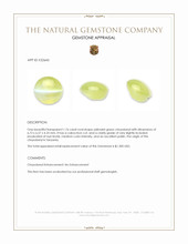 1.76 Ct. Yellowish Green Cabochon Chrysoberyl from Tanzania Appraisal