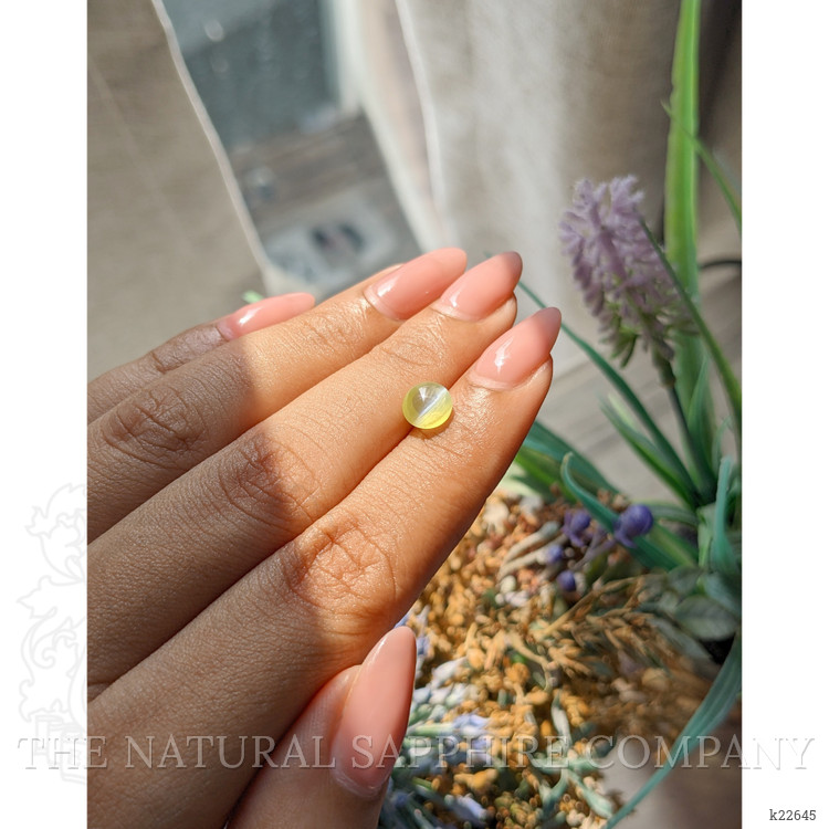 1.76 Ct. Yellowish Green Cabochon Chrysoberyl from Tanzania